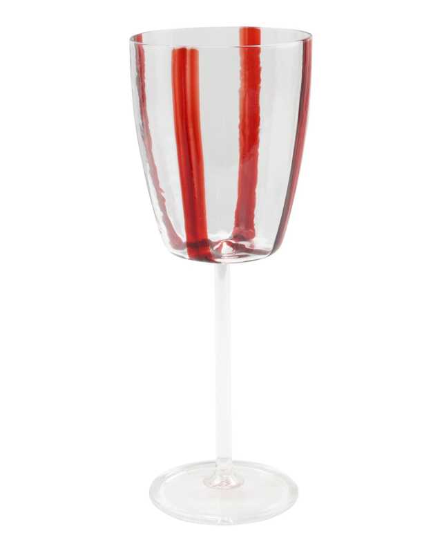 Stripe Red Wine Glass